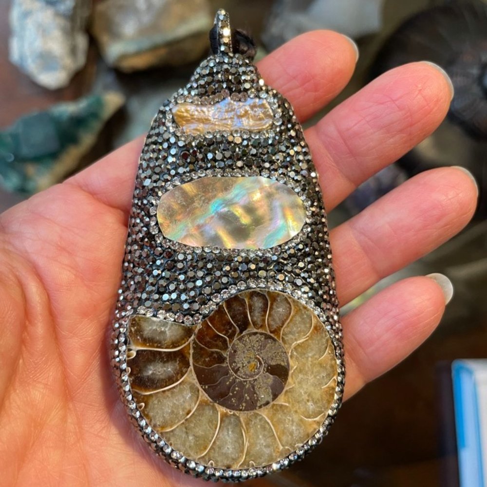 Natural Ammonite Pendant.